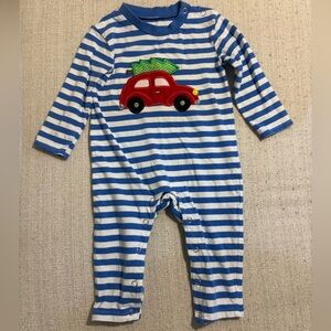 Mine Striped Blue and White Bodysuit with Red Car